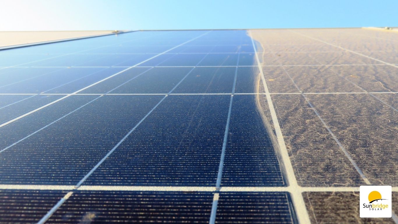 before and after cleaning solar panels