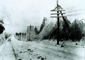 Down powerlines caused by heavy snow in Washington state.