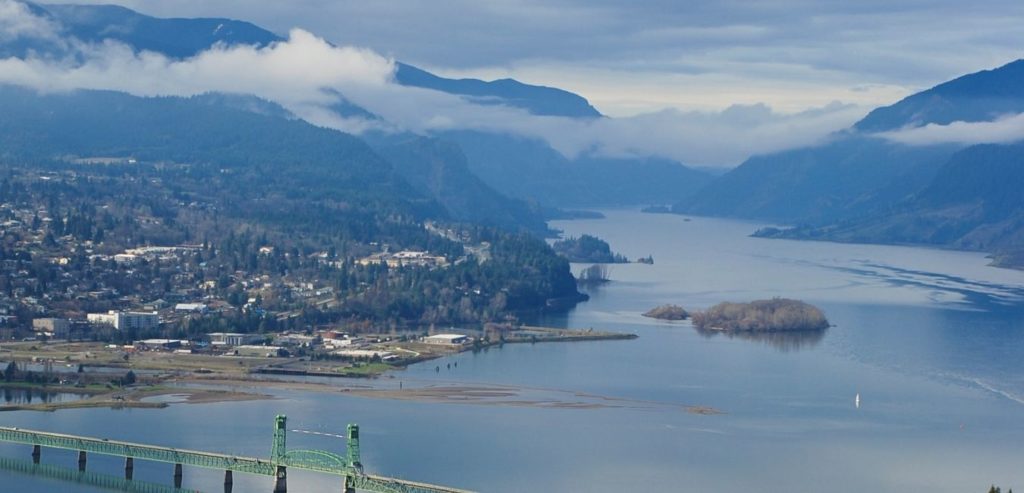 drone view of hood river solar