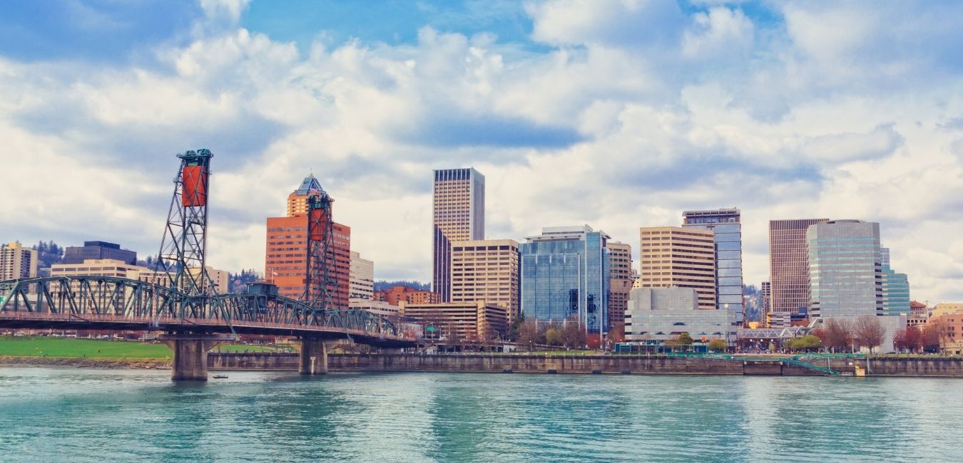 portland waterfront on a sunny day