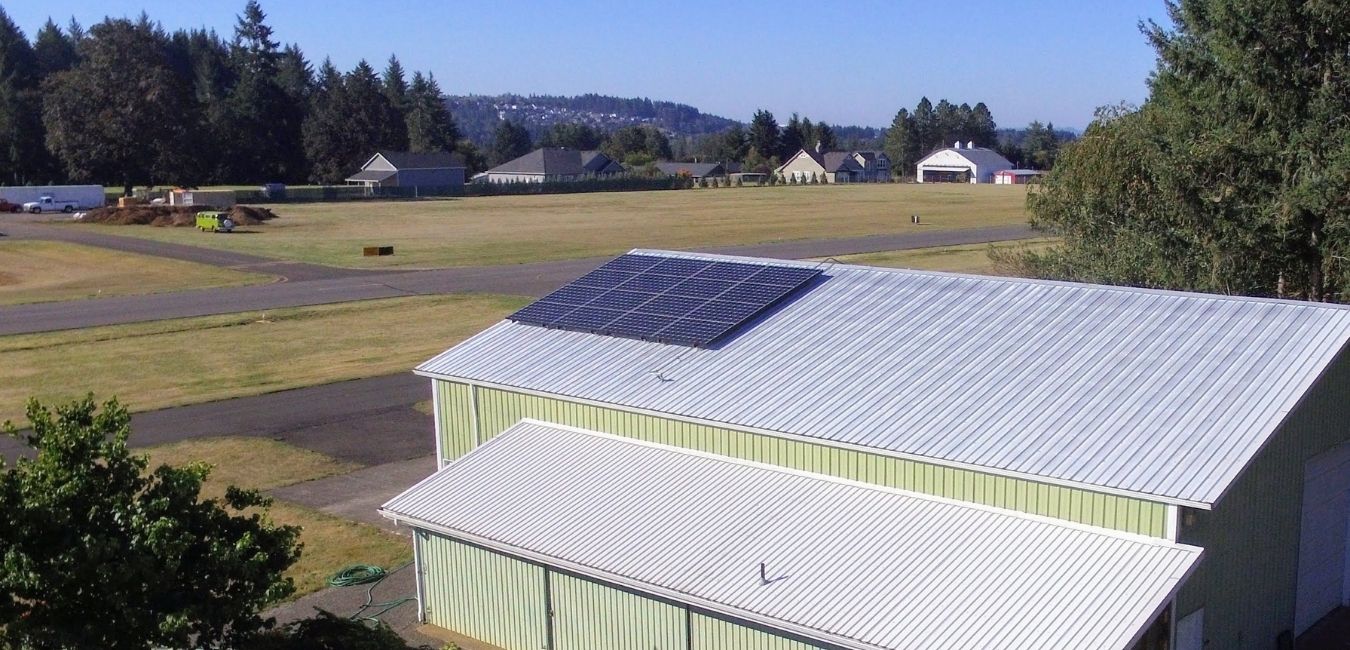 small solar energy system on a metal barn in camas wa