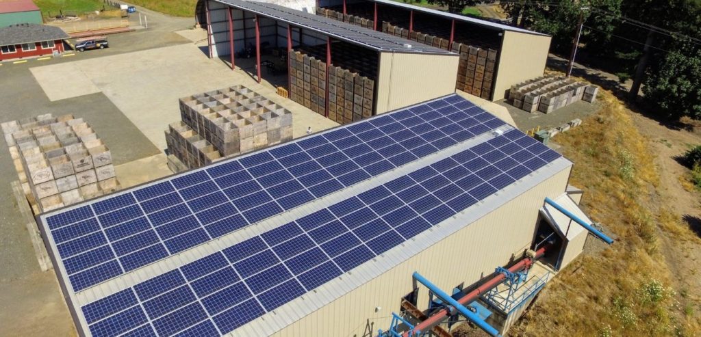 solar panel system on chapin dehydrator metal farm in salem