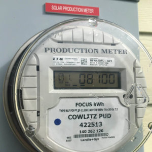 a utility meter calculating total solar generation