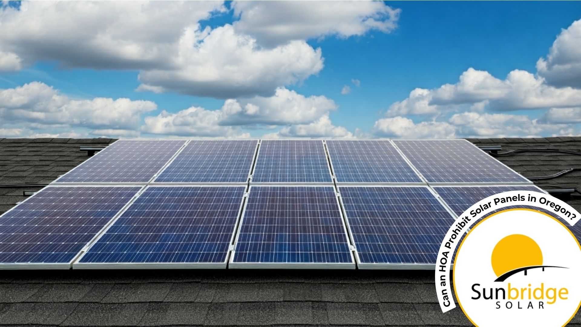 A close-up photo of solar panels on an asphalt roof