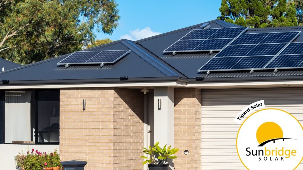 Solar Panels on the Roof of a Modern House in Tigard