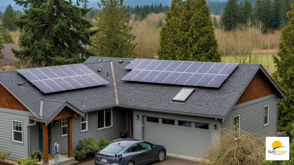 a house with solar panels on the roof