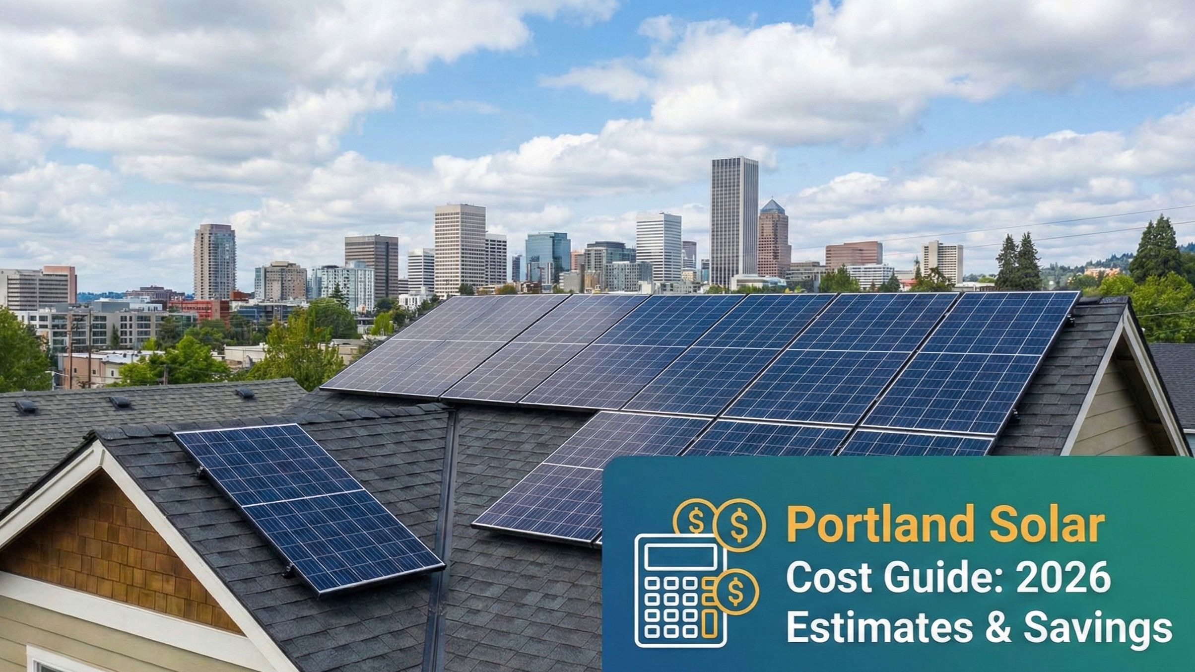 solar panels on a home installed in Portland Oregon
